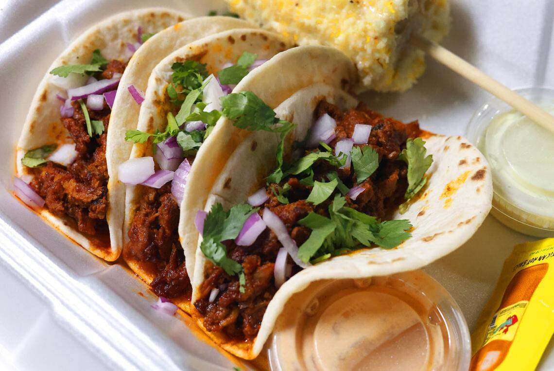 This is the al pastor taco combo at La’ Sammich, 4820 Armour Road in Columbus, pictured Sept. 12, 2025.