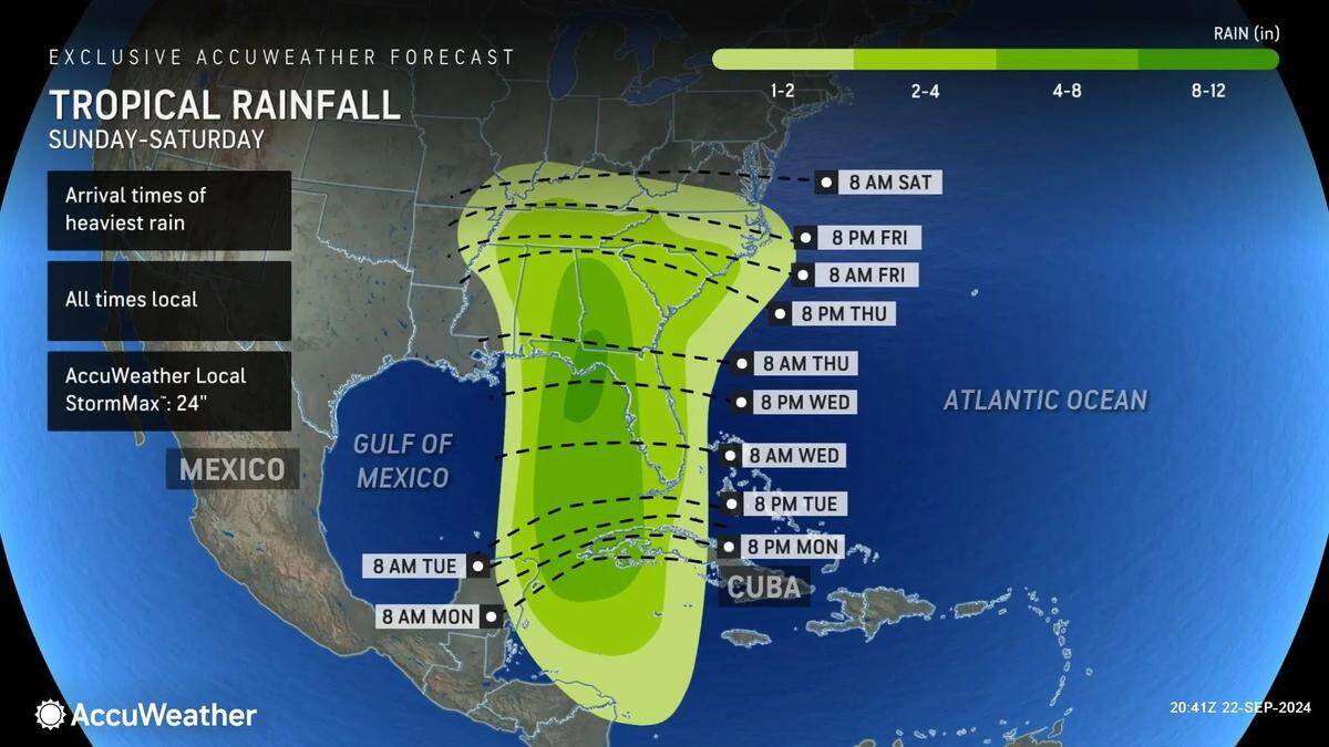 The current forecast expects the tropical system to bring rain to the Florida panhandle and Southwest Georgia. Columbus could see up to 8 inches of rain.