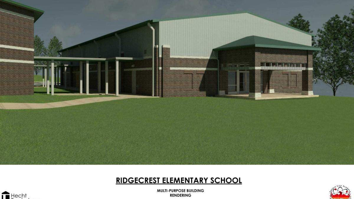 This rendering shows what a multipurpose building at Ridgecrest Elementary School will look like if the plan the Phenix City Board of Education has approved comes to fruition.