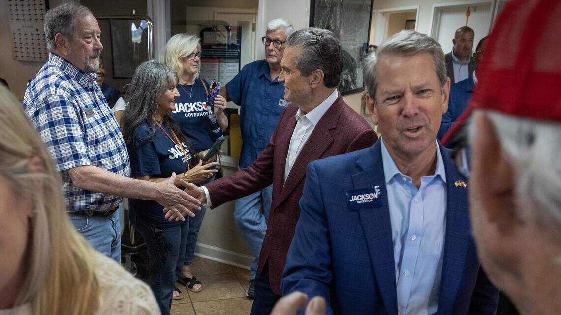 Gov. Brian Kemp and nominee Rick Jackson visit Columbus 1 day before voting starts
