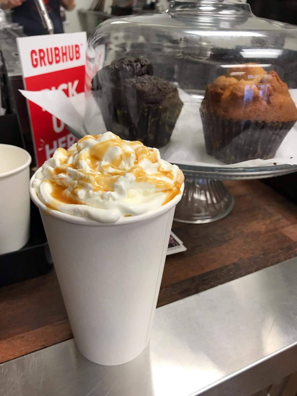 The pineapple upside-down latte at Wheelys Cafe & General Store