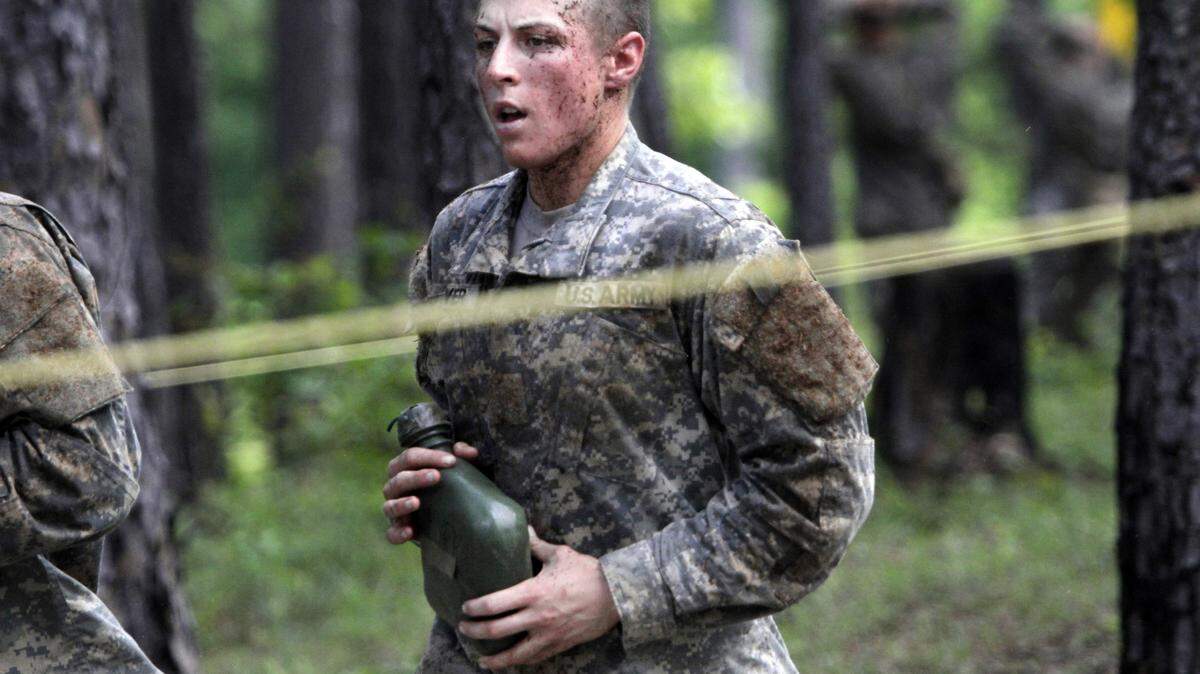 1st Lt. Shaye Haver is shown during Ranger School training on April 26. 