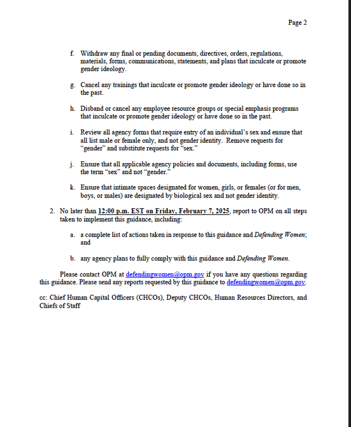 Fort Moore employees received a memo outlining guidelines about gender.