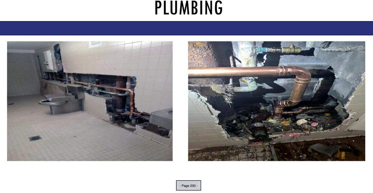 These photos illustrate plumbing issues at the Muscogee County Jail in Columbus.