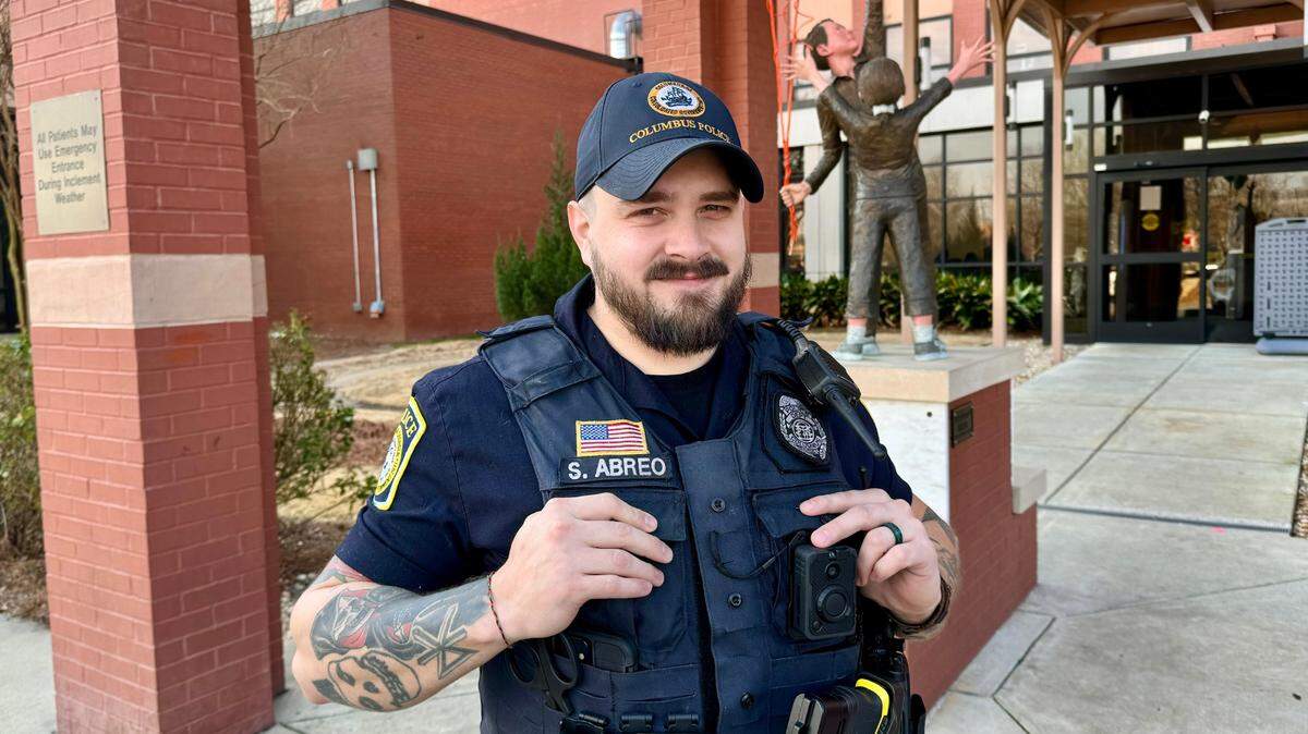 Columbus police officer Shane Abreo will receive Piedmont Columbus Regional’s First Friday Hero award for March after helping save an infant. 