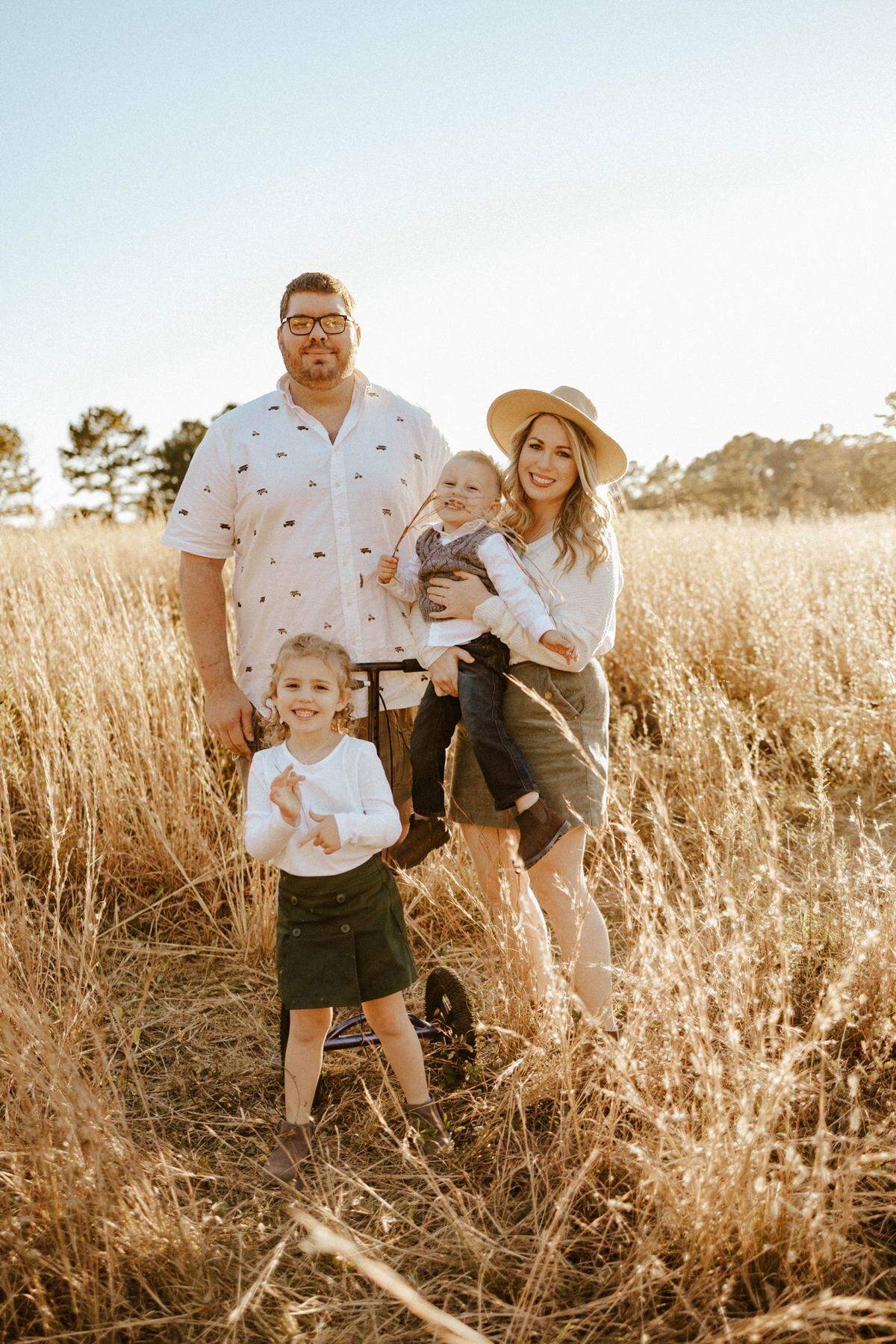 A photo of Leo and LeighAnn DiCesaris with their children. Leo was involved in a serious car wreck last month.