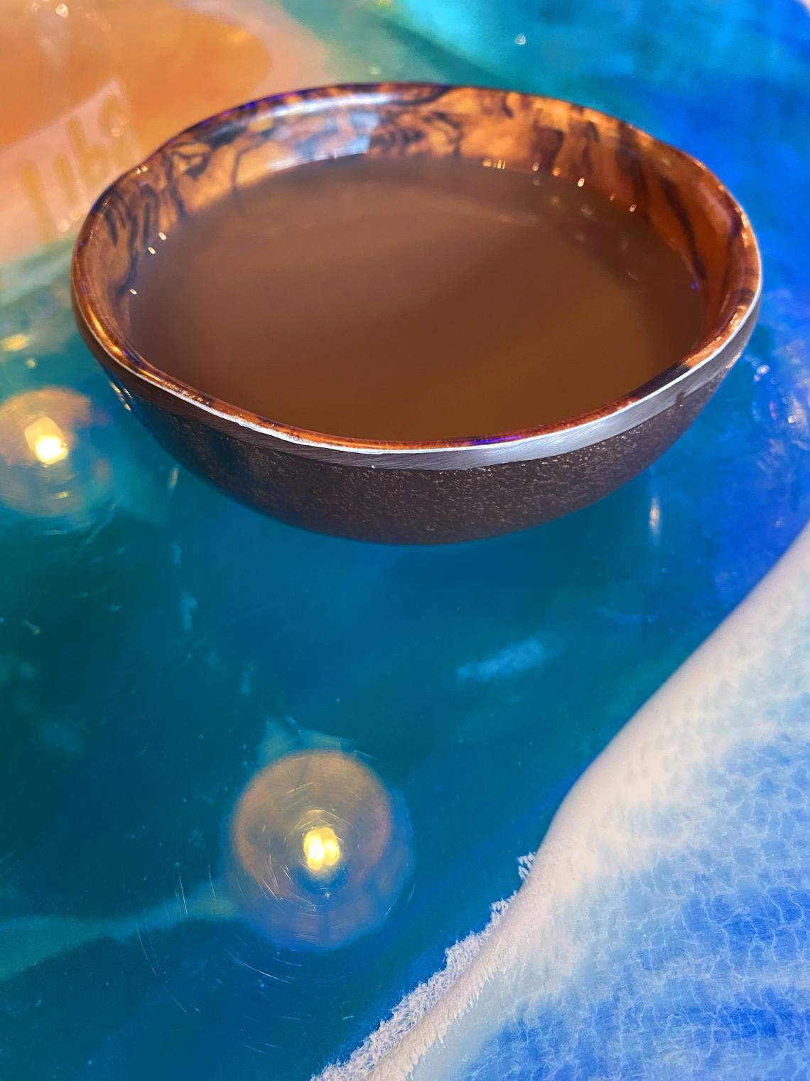 This is a double serving of traditional kava, pictured Aug. 8, 2025, at Deep Roots Kava Bar, 2505 Airport Thruway, Suite K, in Columbus.