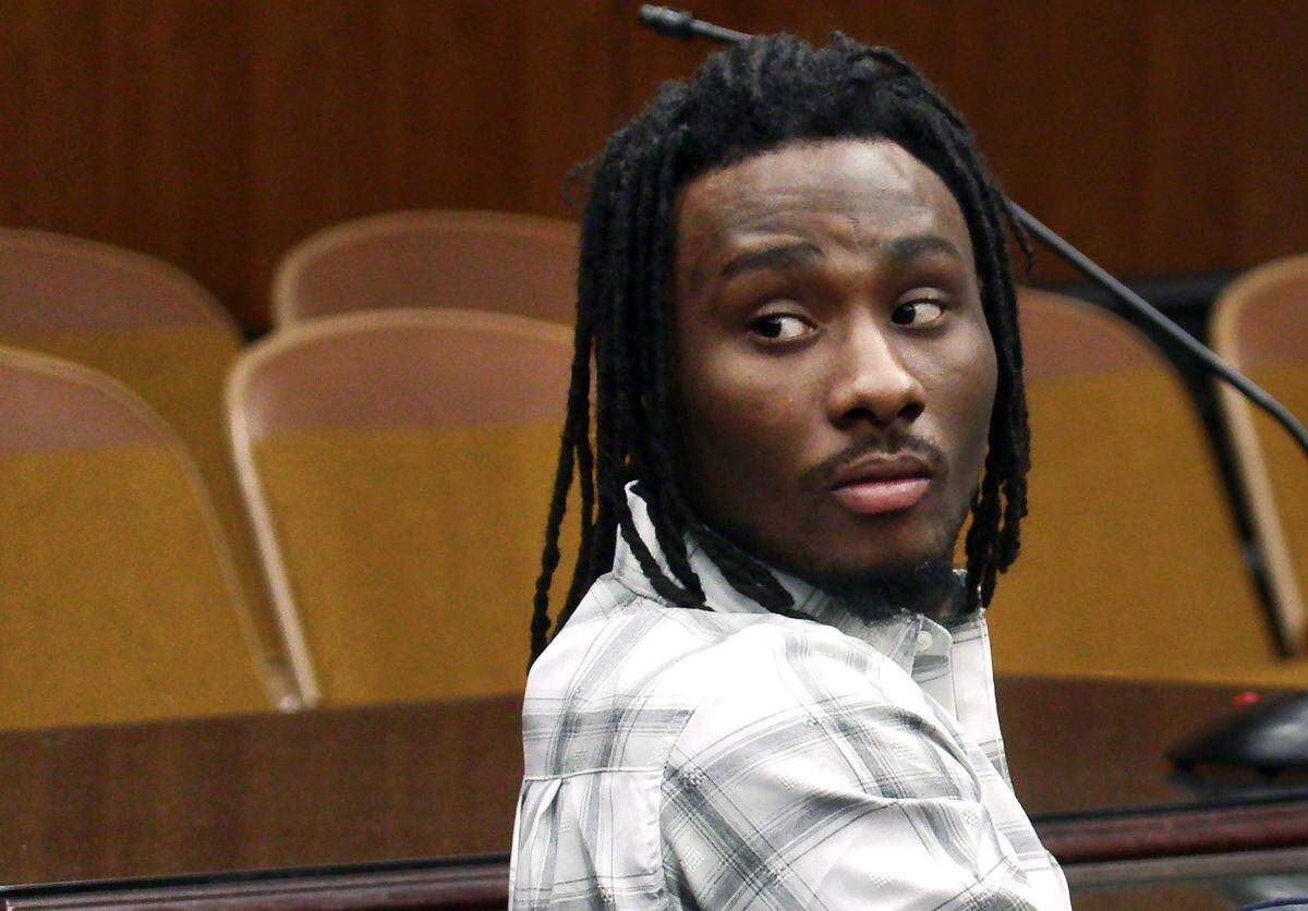 Lydell Maynard “Trapa” Sparks waits for court to resume Thursday morning. Sparks is facing charges in the death of 22-year-old Travis Henry Jr., a Montgomery, Alabama man fatally shot in Columbus in 2020. 06/16/2022