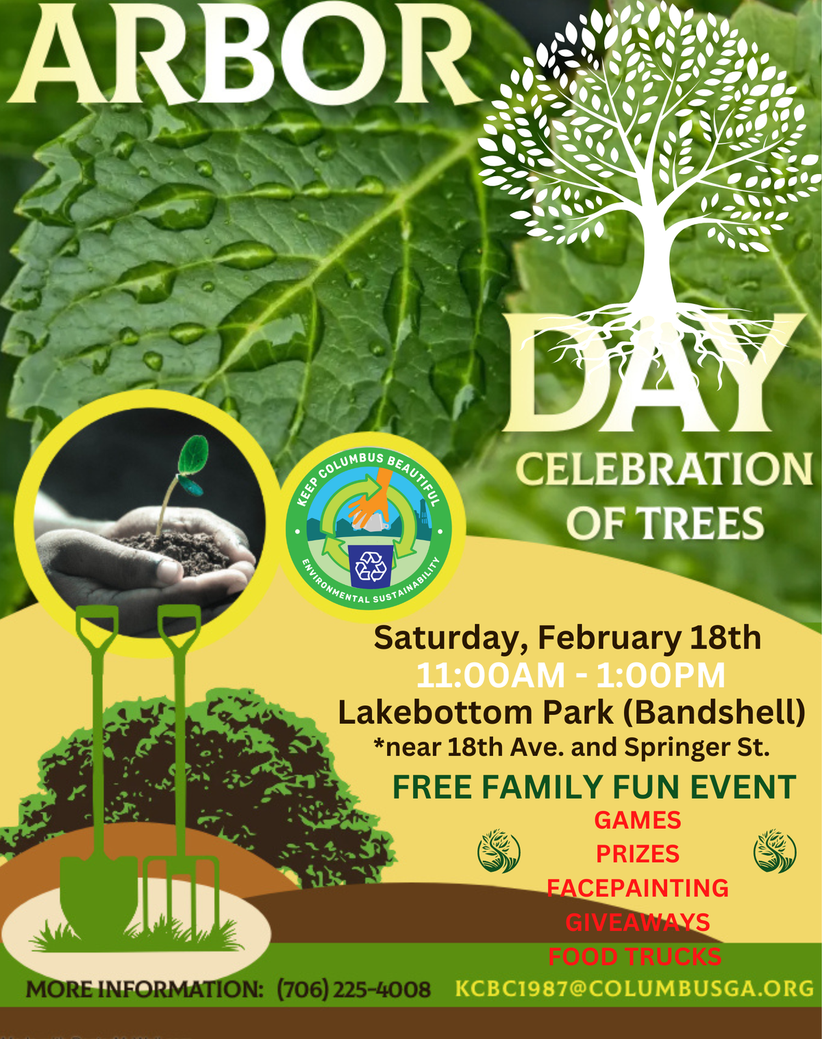 A flyer for the 45th annual Arbor Day Celebration hosted by the Keep Columbus Beautiful Commission.