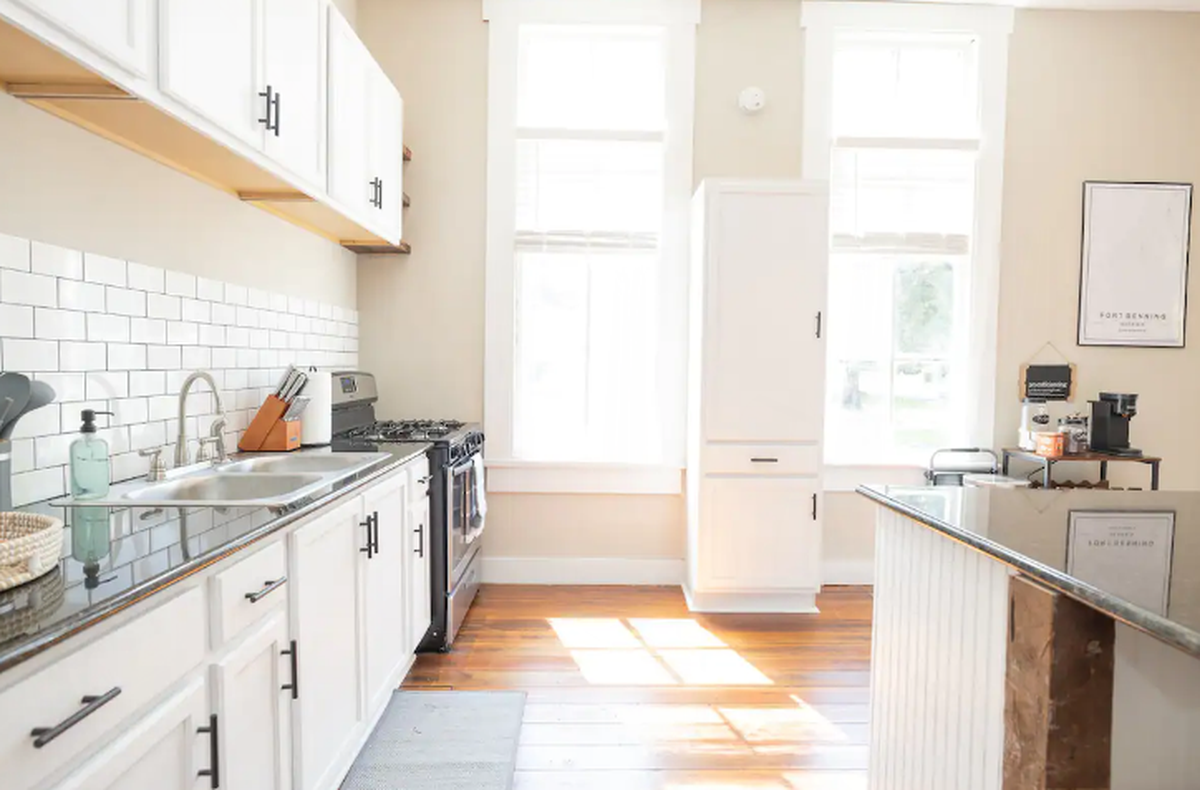 Bright, airy farmhouse kitchen.