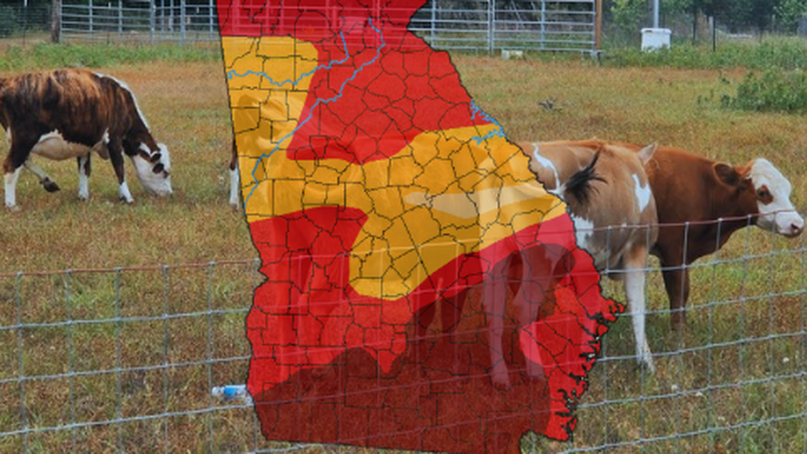 A quarter of Georgia is in an exceptional drought, straining southern farmers. The entire state is in an eight-month drought not experienced in decades