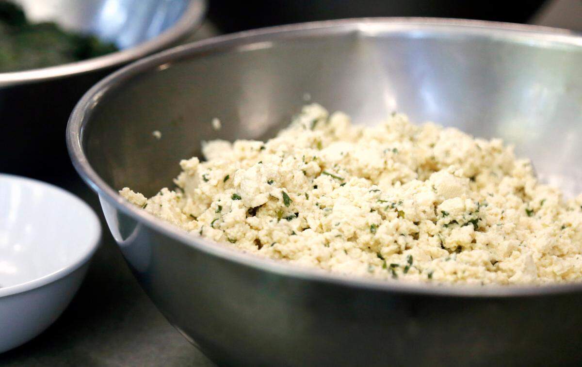 A tofu mixture is one of the major components in the Country Life vegan lasagna recipe in Columbus. 05/05/2025