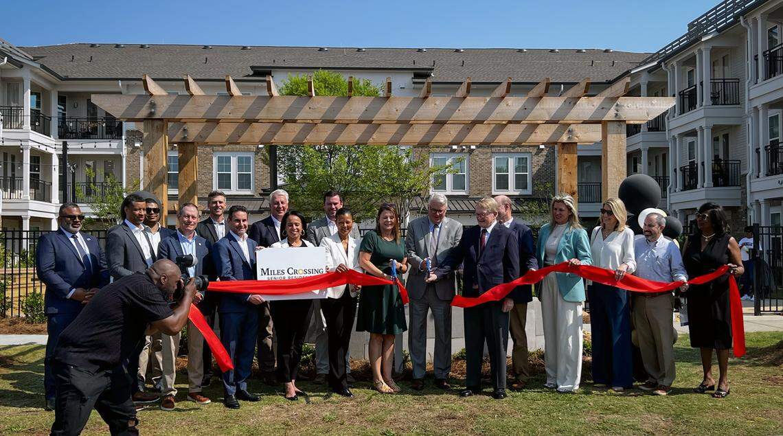 Miles Crossing Senior Residences, 450 Fifth Ave. in Columbus, hosted a ribbon-cutting ceremony April 23, 2026, to celebrate opening. The new mixed-income apartment community is for people ages 55 and older.