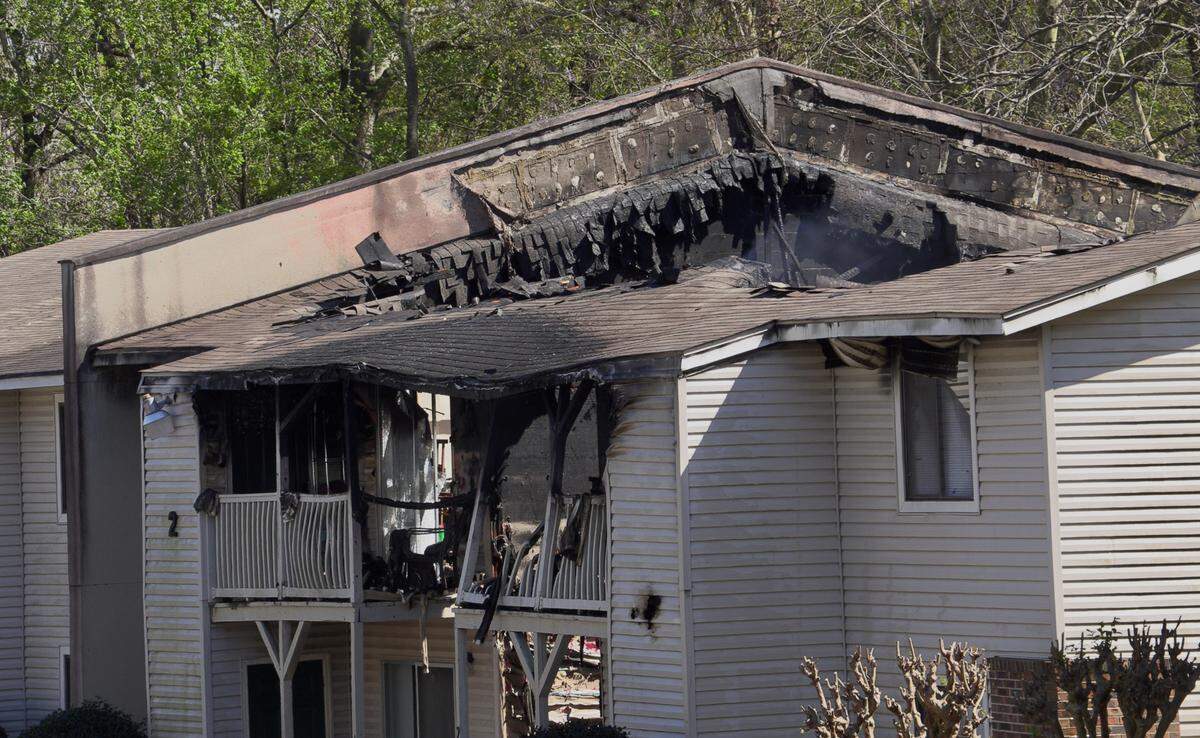 Firefighters battled a blaze Tuesday afternoon at this Columbus apartment build on Armour Road.