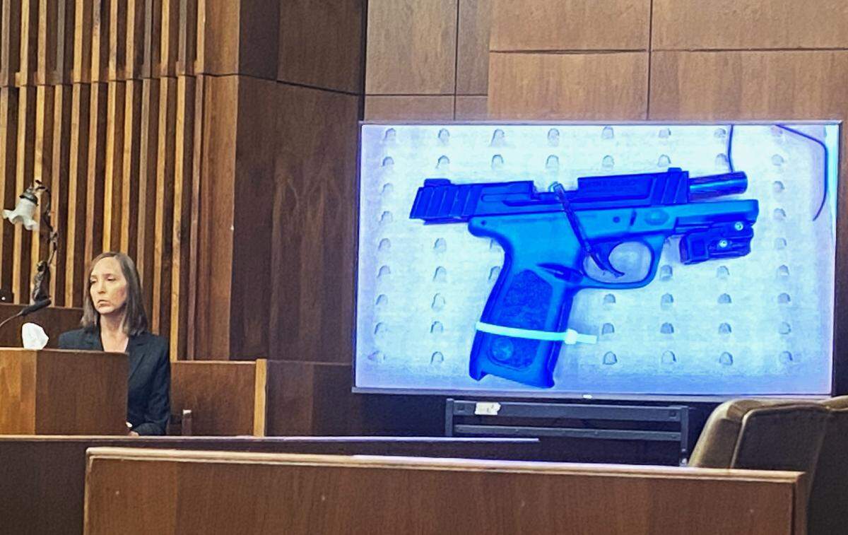 Georgia Bureau of Investigation firearms expert Catherine Jordan testifies about the guns recovered after the shootout that killed Maurice Vaughn Jackson.