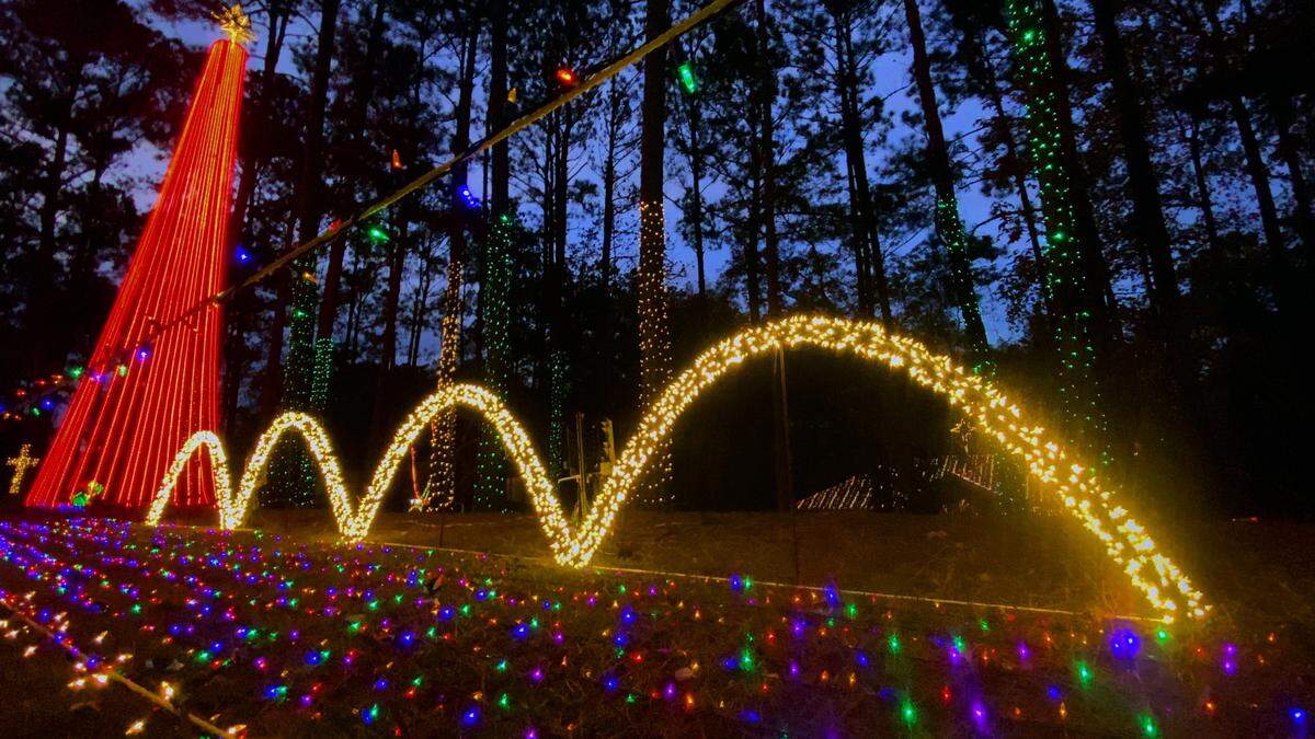 Foster Lambertus has created a large display of Christmas lights, known as Foster’s House of Christmas, in Midland, Georgia. The display is synchronized to music. 12/13/2024