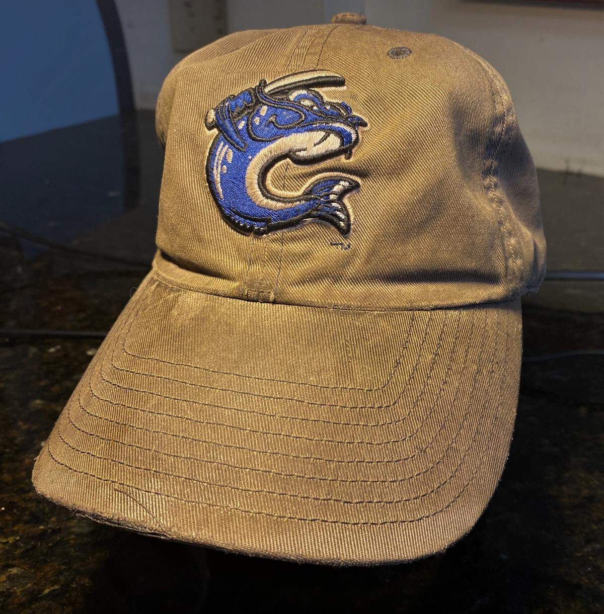 A picture of a hat with the Columbus Catfish logo.
