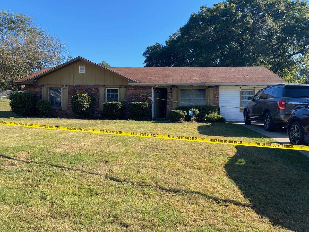 The house at 915 Wehring Lane in Phenix City is pictured Oct. 14, 2025, where four family members died in a fire the previous night, according to Russell County Coroner Arthur Sumbry Jr.