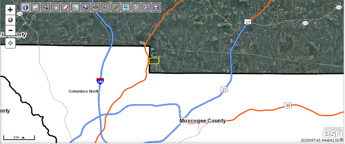 The property where developers are proposing 196 homes is located on the Muscogee County line.