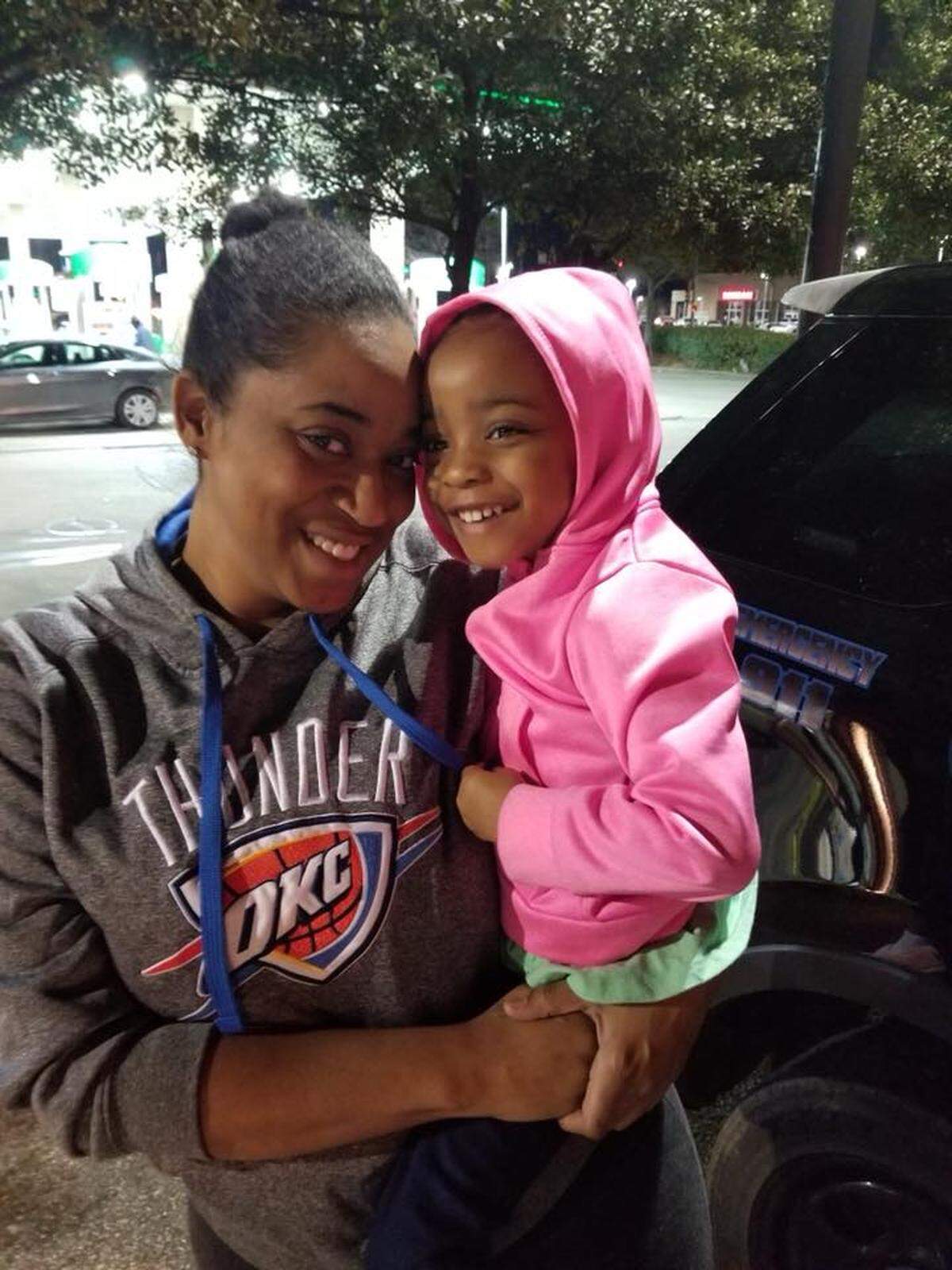The girl and her mother.
