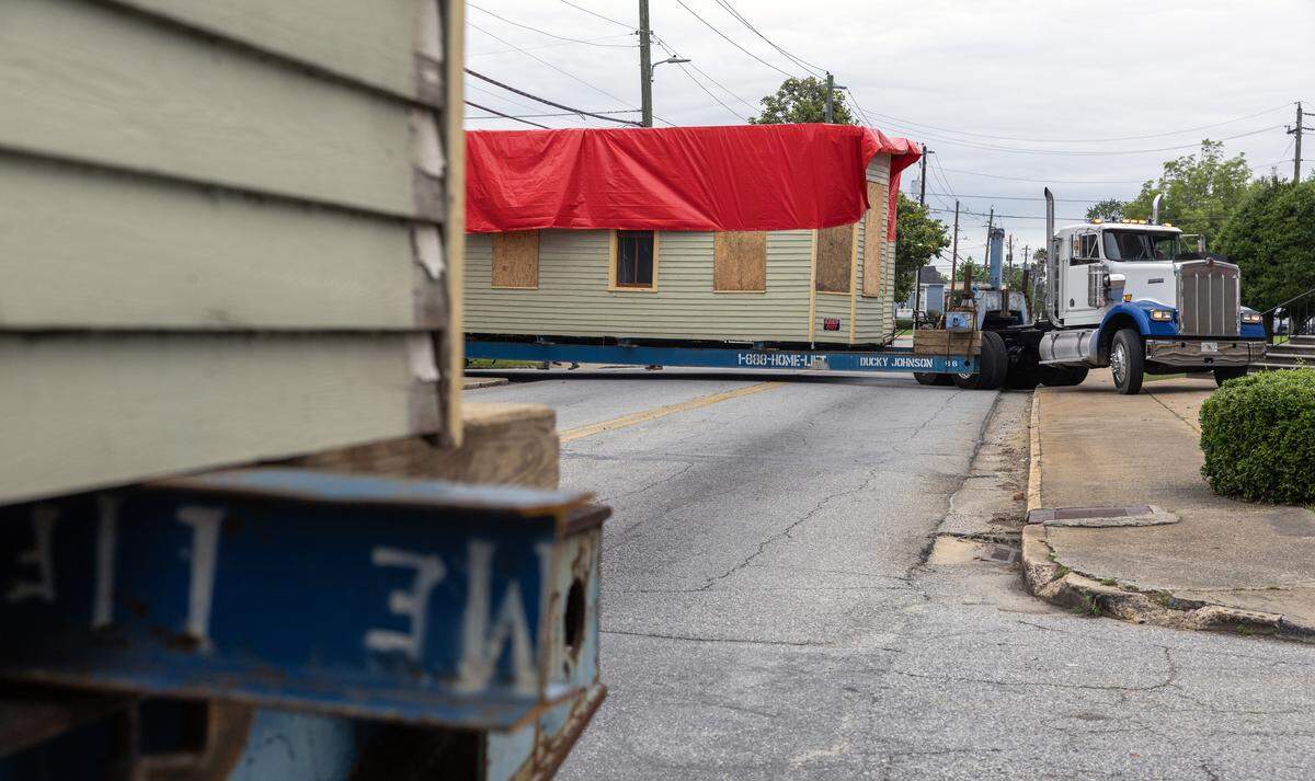 Historic Columbus moved the Alma Thomas House on May 12, 2026, from 411 21st St. in Rose Hill and placed it next to the Ma Rainey Home, 805 Fifth Ave., in the Liberty Heritage Historic District.