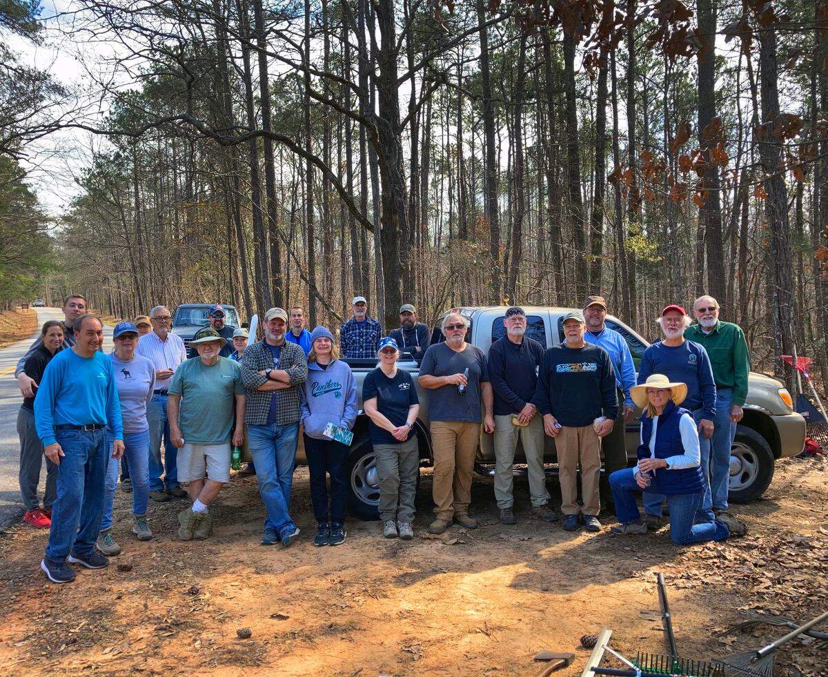 Approximately 35 Pine Mountain Trail Association volunteers totaled more than 400 hours of work during 27 project days the past six months to complete the trail, said PMTA board secretary Jim Hall.