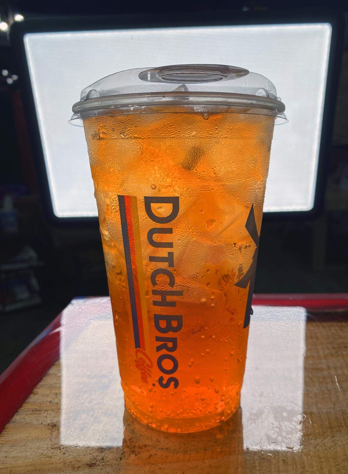 Among the drinks Ledger-Enquirer reporter Kelby Hutchsion sampled from Dutch Bros Coffee in Phenix City is the Double Rainbro Zero Sugar Rebel.