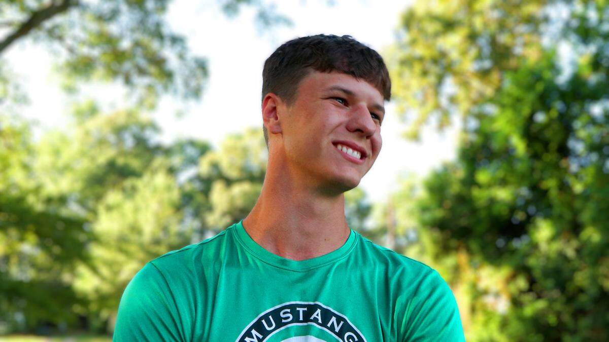 Asher Lawson of Perry Methodist Church, pictured July 10, 2025, was among the students from 17 churches around Georgia in Columbus to assist homeowners in the midtown Columbus area during River of Life, a five-day mission project.