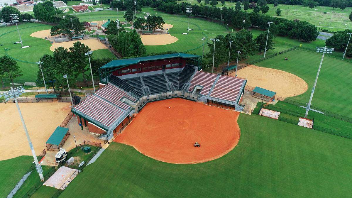 The photograph show the South Commons Softball Complex on June 18, 2018.