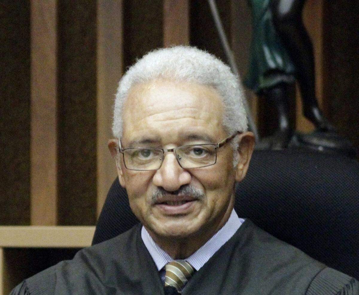 Superior Court Senior Judge John Allen listens to attorneys during a hearing Aug. 25, 2015, in Columbus.