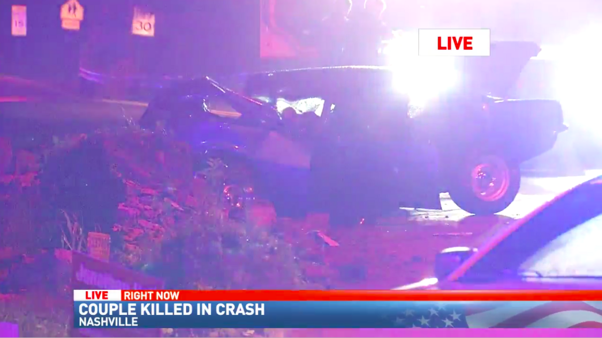 A Tennessee couple was killed on the way home from a funeral after their Camaro sped out of control and slammed into a rock wall, police say. Police say the individuals were wearing seat belts and the car was going at high speed.