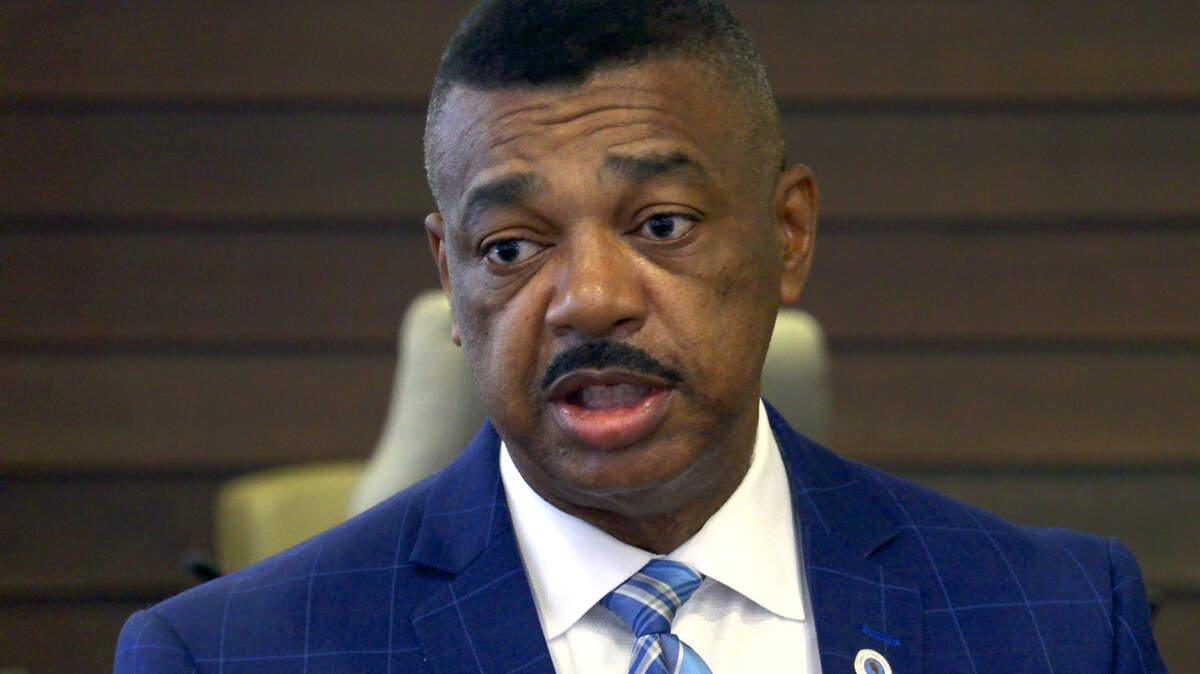 Columbus City Manager Isaiah Hugley speaks during a press conference Aug. 10, 2020, at the City Services Center. The Columbus Consolidated Government provided details about the local application process for grant funding from the federal Coronavirus Aid, Relief, and Economic Security Act (CARES).
