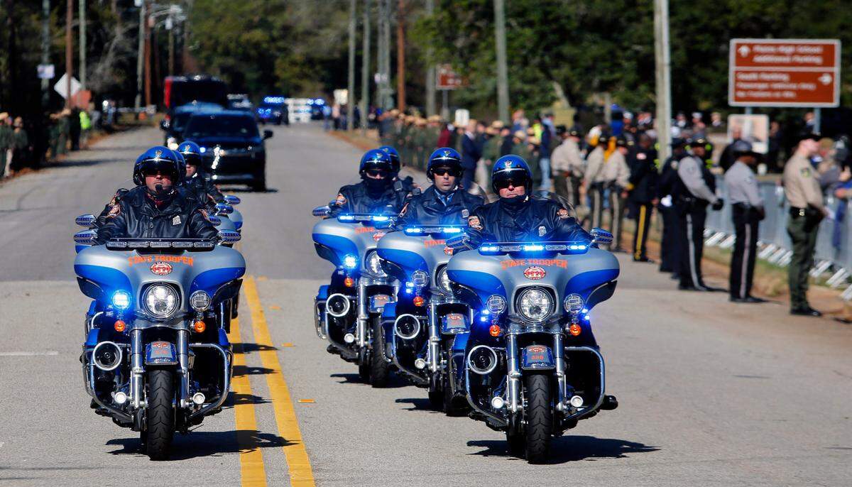 The funeral procession for Rosalynn Carter leaves Maranatha Baptist Church Wednesday afternoon. 11/29/2023