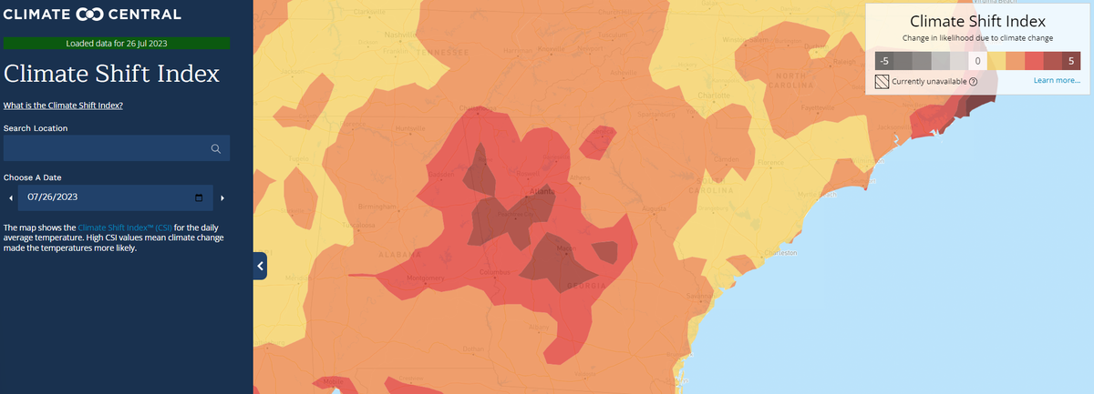 Most of Georgia’s heat on July 26 was made at least 2-4 times more likely because of climate change on July 26.