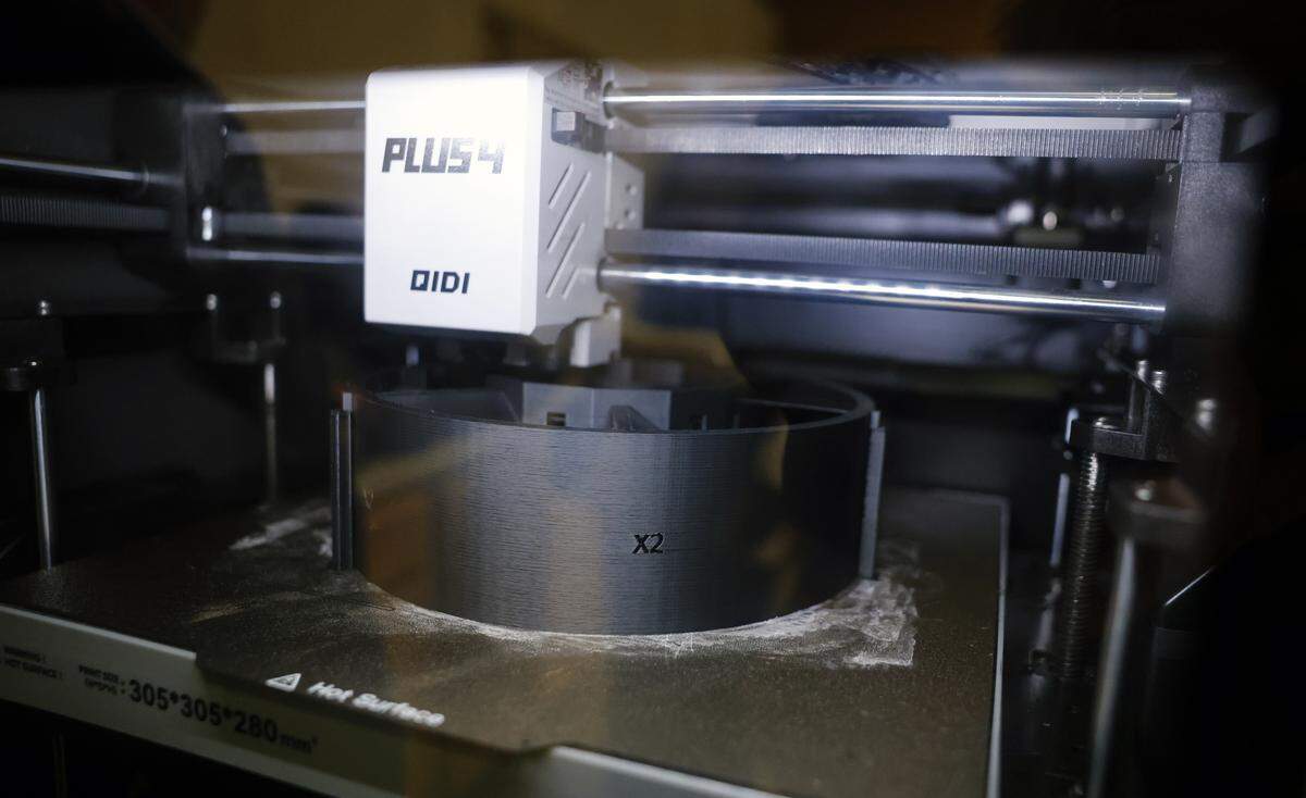 VentorLux LLC founder Nathan Carr said during a March 10, 2026, interview with the Ledger-Enquirer in his Columbus office that his company has 40 3D printers to manufacture parts for VentorLux air-sanitizing devices.