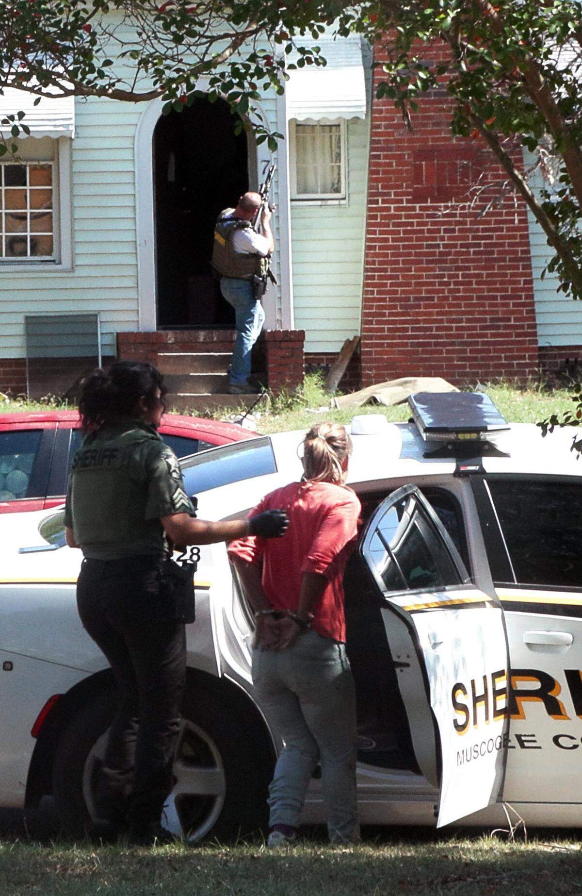 Deputies with the Muscogee County Sheriff’s Office made multiple arrests from a house 3706 14th Avenue in Columbus, Georgia on Friday afternoon.