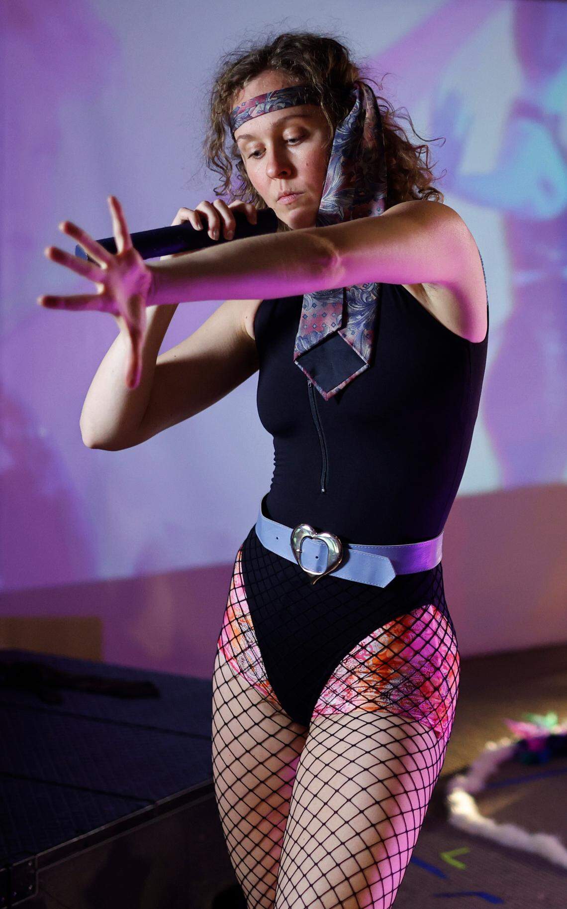 Lucy Werner, a singer, actor, and co-creator of “Playing Dress Up” rehearses for the show’s upcoming performance at The Bo Bartlett Center in Columbus, Georgia. 05/30/2025