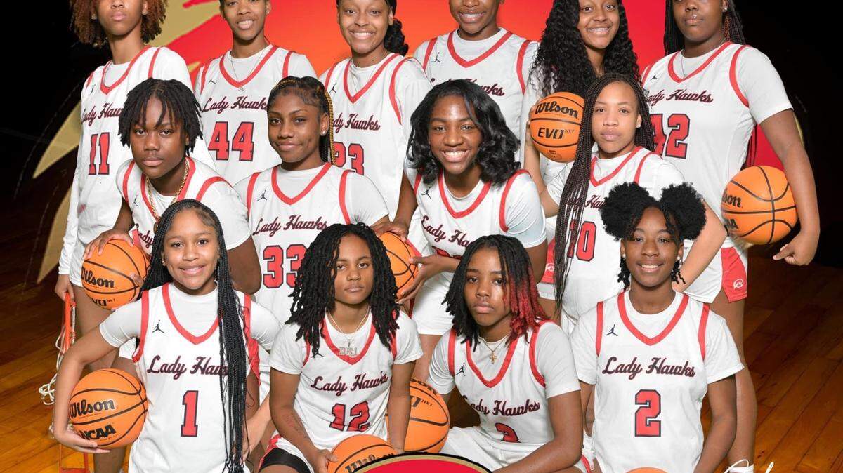 The Hardaway High School 2023-24 girls basketball players are, from left: front row, Jaylah Todd, Kennedi Mundy, Julia Johnson and Mikhia Mims; middle row, Mikayla Johnson, Rhianna Boynton, Jenaiya Hardy and Adazha Burrell; back row, La’Niya Meeks, Kimberlyn Haynes, Akira Davis, Akilah Shelton, Akyra Davis and Chloe Patterson.