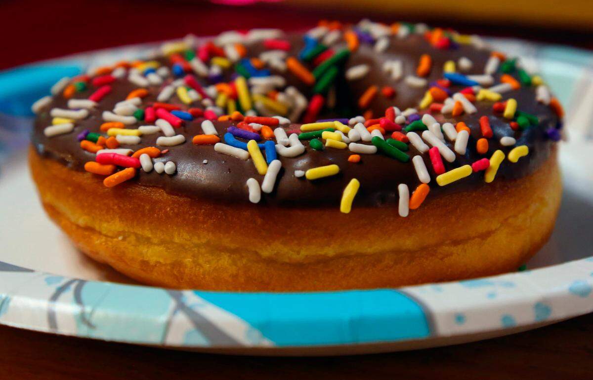 This is the dona at Chilango Pride Bakery in Columbus. It’s basically a chocolate-covered donut with sprinkles. 04/24/2025