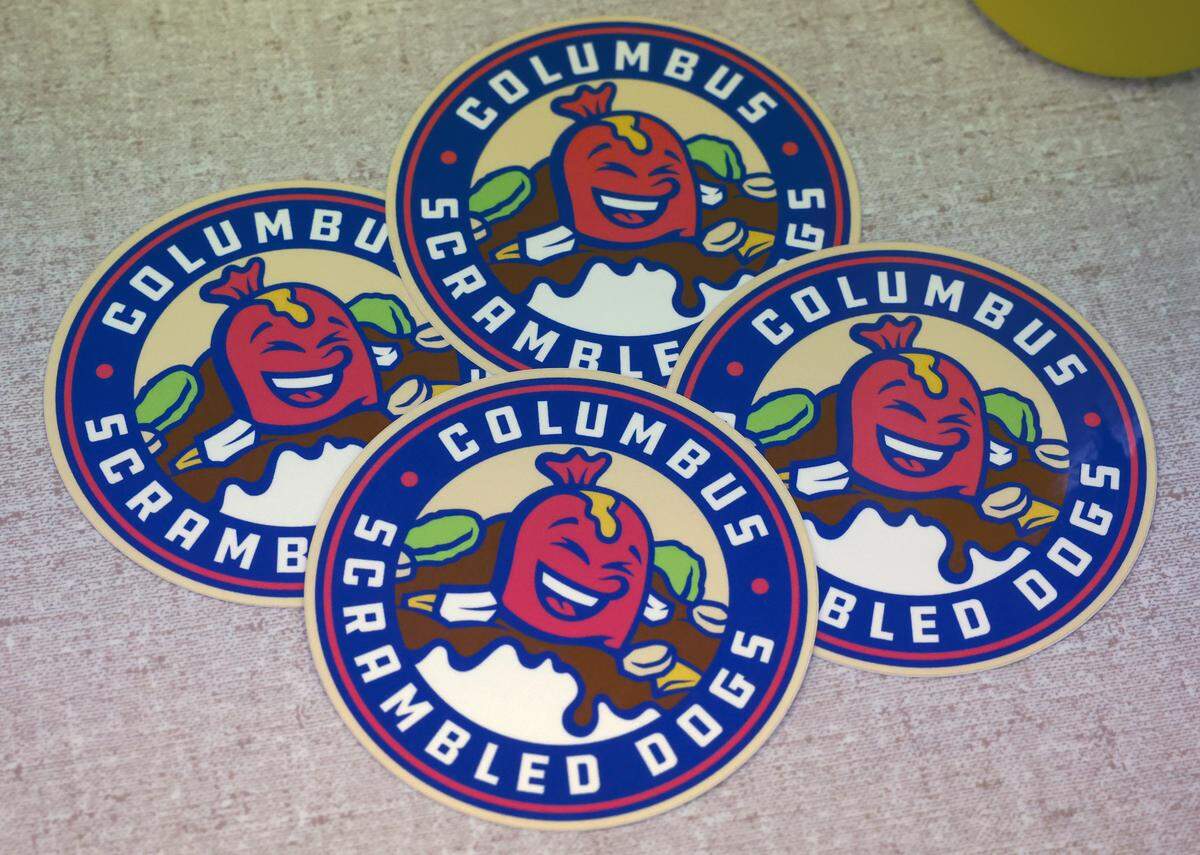 The Columbus Clingstones hosted a news conference April 9, 2026, at Dinglewood Pharmacy in Columbus, announcing “Scrambled Dogs” will be one of the team’s alternate identities.