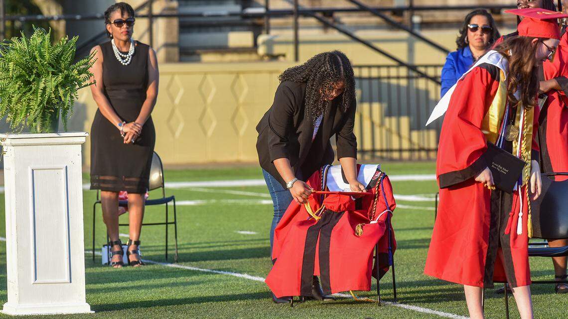 ‘We have persevered’: Central seniors honor fallen classmate at in-person graduation