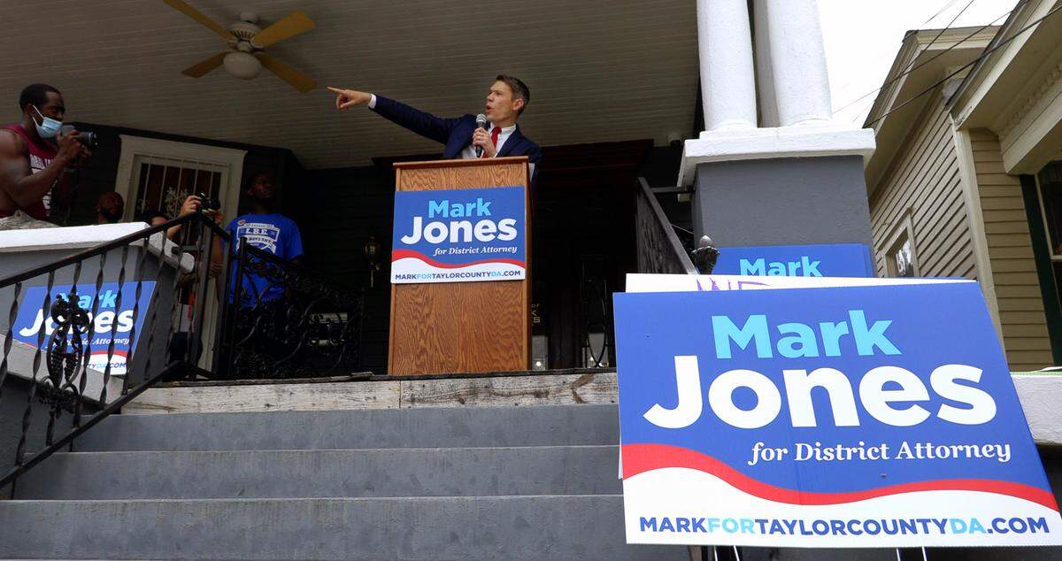 Mark P. Jones, candidate for District Attorney, hosted a rally at his law office at 832 1st Avenue in downtown Columbus, Georgia Friday afternoon, May 29, 2020.