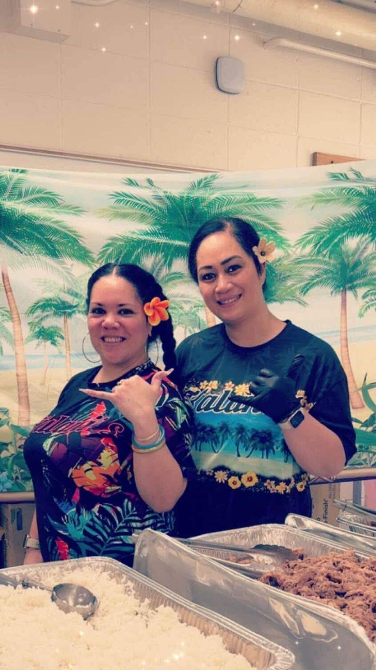 Kelani Sayles (right), owner of Kalani’s Hawaiian Style Cafe, 711 13th St. in Phenix City, and manager Kehau Huffman, pictured July 10, 2025. speak with the Ledger-Enquirer about their experiences with online food reviewers.