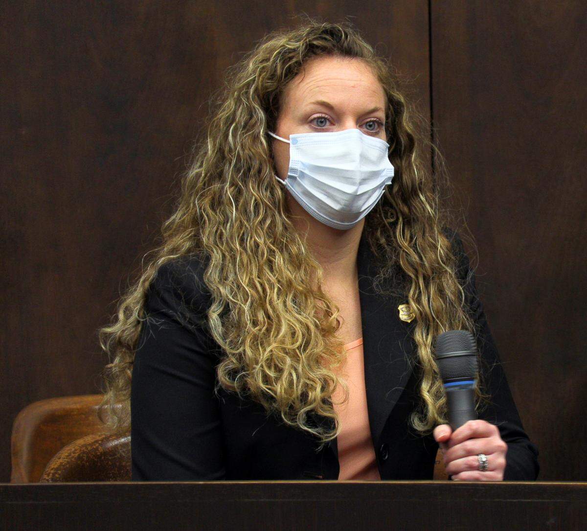 Tori McNeese, special agent with the Georgia Bureau of Investigation, testifies Tuesday morning in superior court in Columbus, Georgia during the trial of Mark Jones and Erik Whittington. 09/14/2021