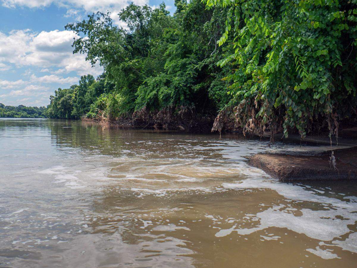 Water conditions on the Chattahoochee River near the outfall pipe for Phenix City, Alabama’s wastewater treatment plant 05/21/24
