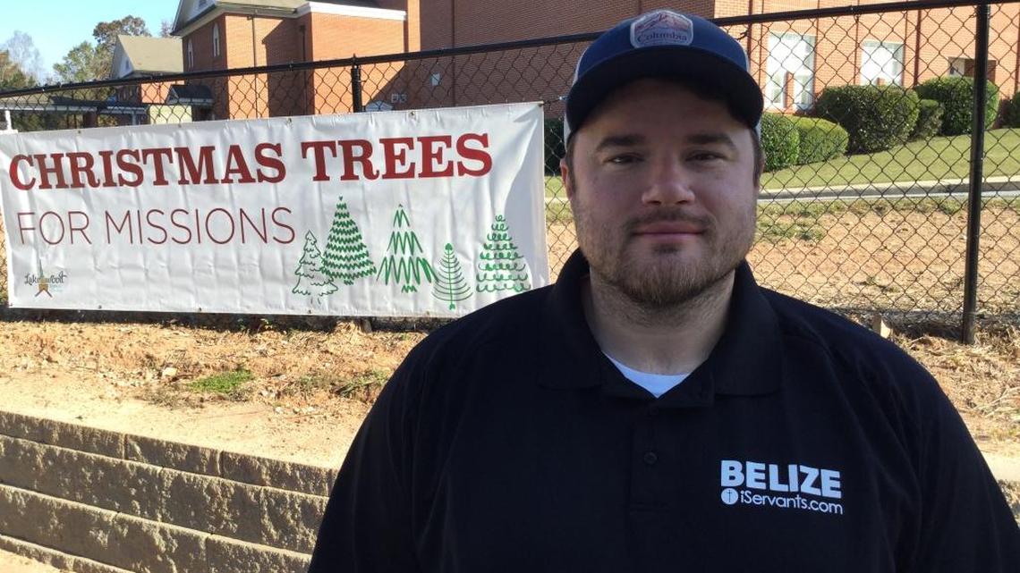 Selling of Christmas trees to support mission trips at Lakewood Baptist Church
