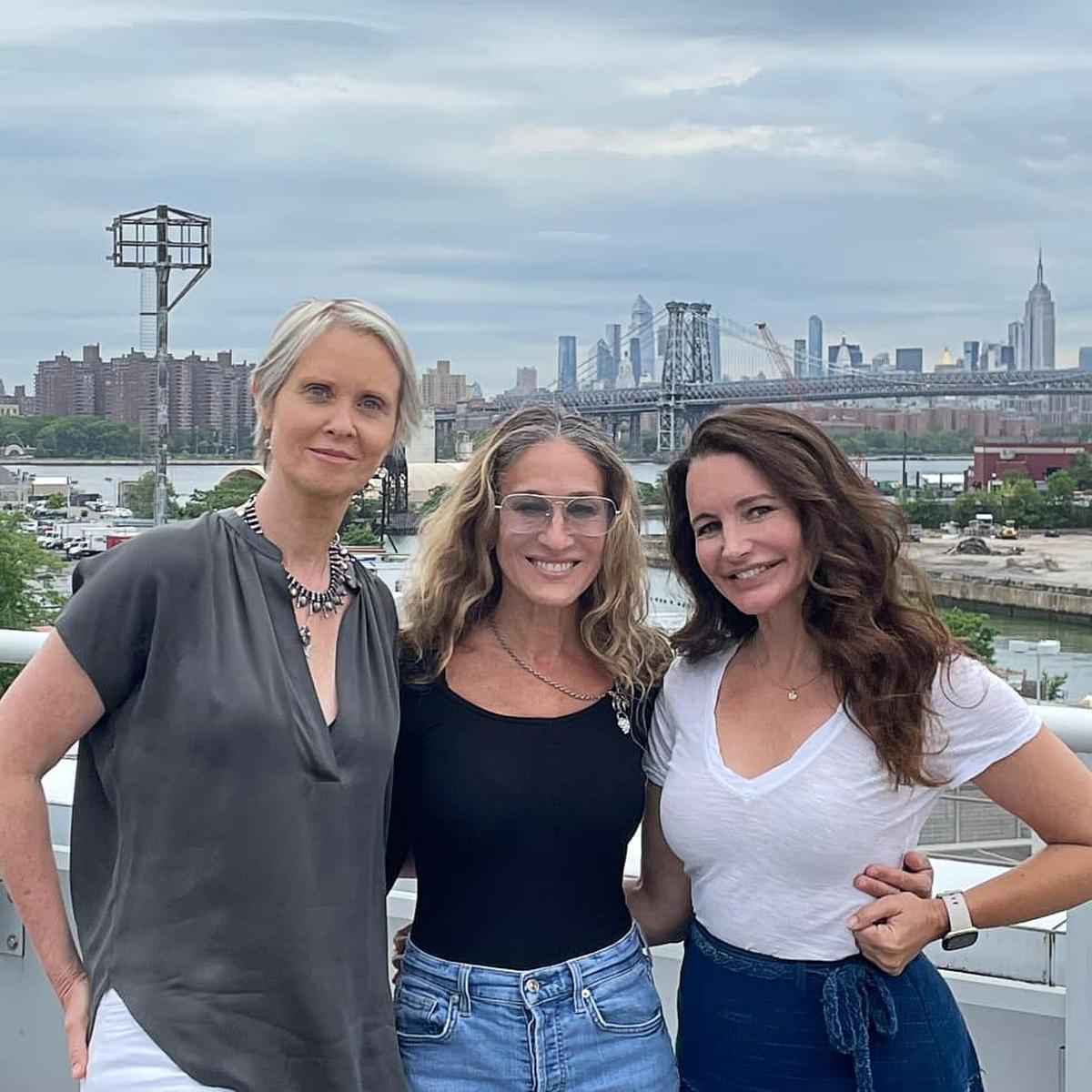 Sarah Jessica Parker, Cynthia Nixon and Kristin Davis reunited in June 2021 for the first table read of the Sex and the City spinoff, And Just Like That. Davis is in a John Travolta-led movie being filmed in Columbus.