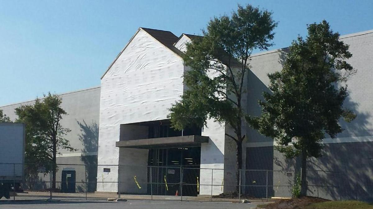 The front entrance of the At Home superstore is shown Wednesday under construction at Peachtree Mall. The home furnishings and decor retailer looks to open in early March.