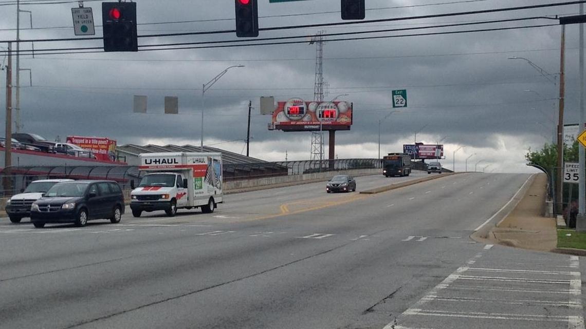 The 13th Street “test” will close the outside lanes from 5th Avenue, shown here, across the viaduct spanning the active rail yard to 13th Avenue. If the test proves that traffic is not disrupted, the lane closures could become permanent. --