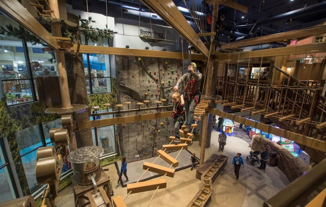 Here’s the ropes course at the Great Wolf Lodge, which is opening this spring in LaGrange, Ga., south of Atlanta and north of Columbus, off Interstate 85. --